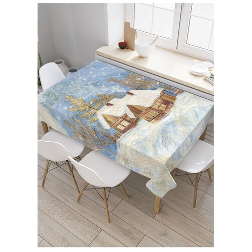 фото Скатерть прямоугольная "зимний вечер" из сатена, 180x145 см joyarty