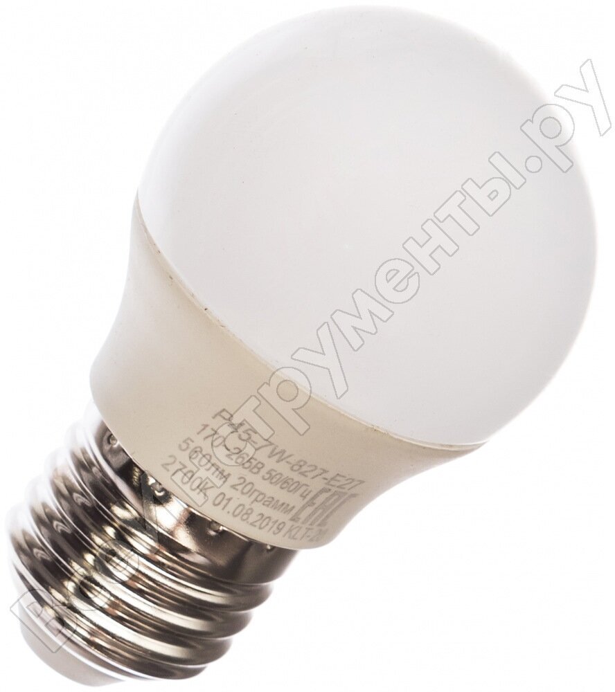 Светодиодная лампа ЭРА LED smd P45-7w-827-E27