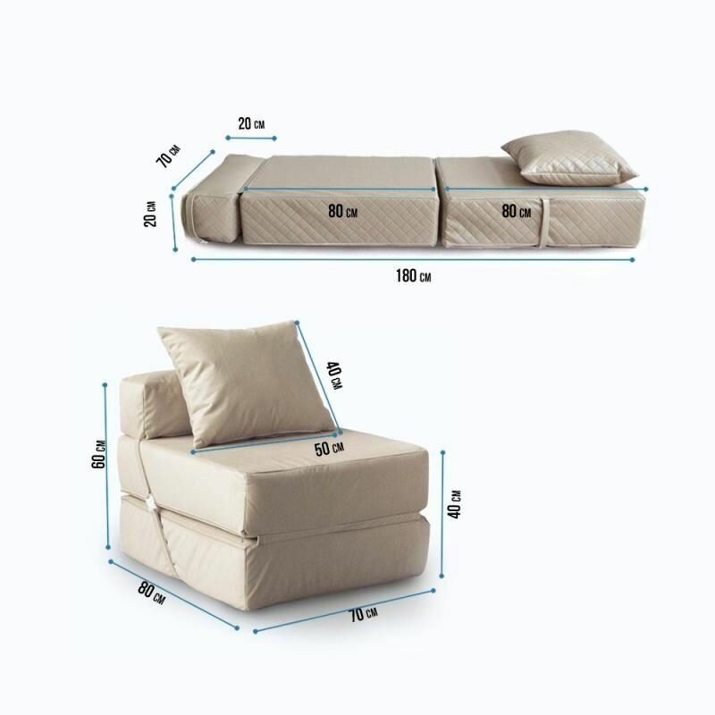 Кресло кровать Mypuff размер ХXXХL мебельный велюр, антрацит