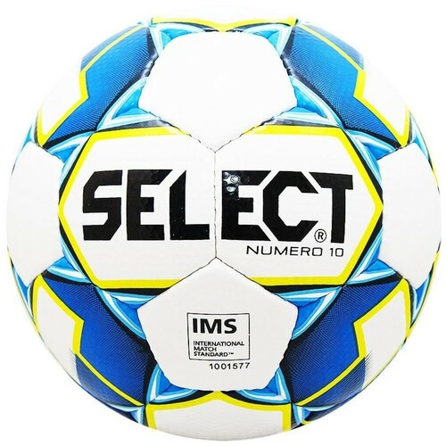 фото Мяч футбольный select numero 10 ims, размер 5, белый/синий/зеленый
