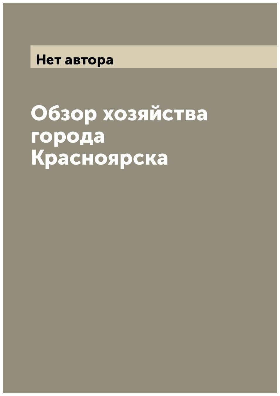 Книга Обзор хозяйства города Красноярска - фото №1