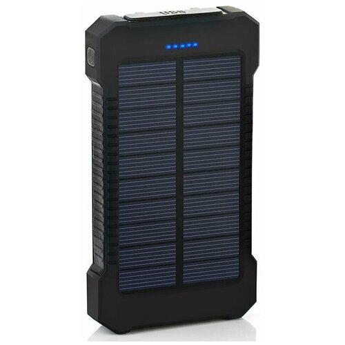 фото Power bank с солнечной батареей (внешний аккумулятор) черный nobrand