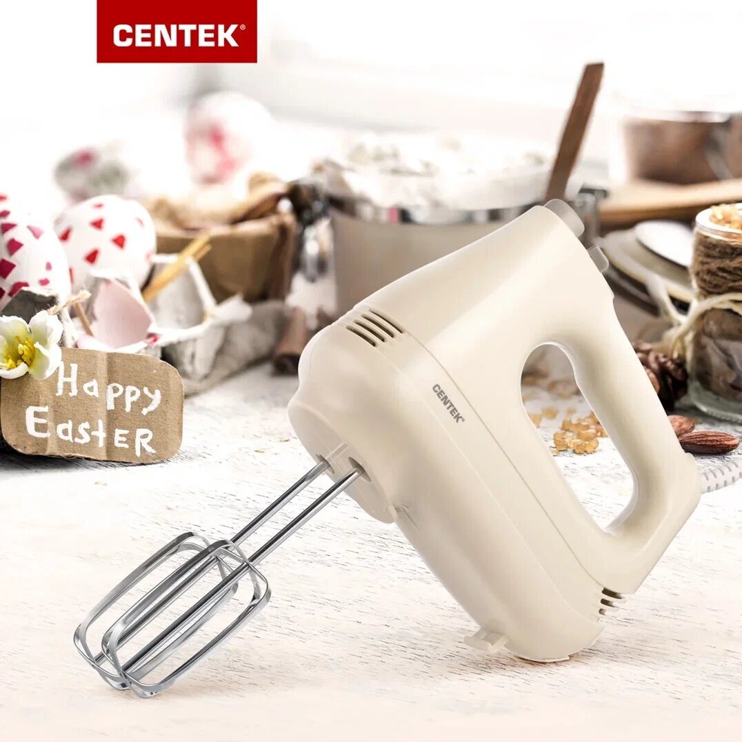 Миксер кухонный CENTEK CT-1125 Beige - 400Вт, кол-во скоростей 5