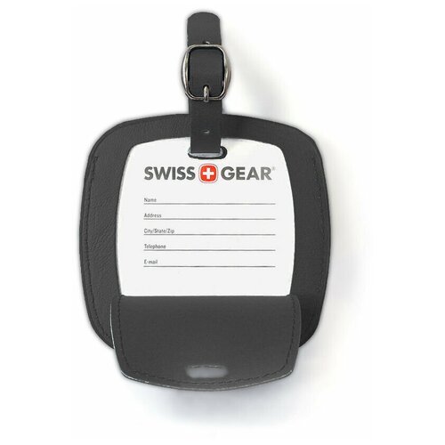 Бирка для багажа SWISSGEAR WJ3190black, черная, ПВХ, 10,5х0,4х10,5 см