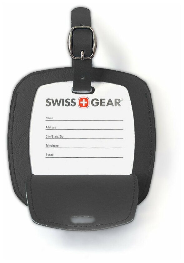 фото Бирка для багажа SWISSGEAR WJ3190black, черная, ПВХ, 10,5х0,4х10,5 см