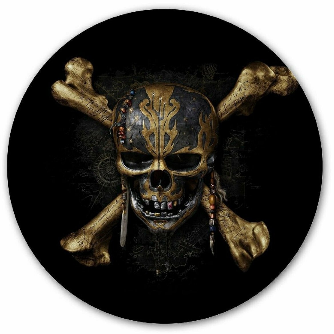 Коврик для мышки круглый Pirates of the Caribbean: Dead Men Tell No Tales Skull