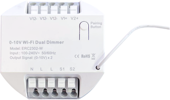 Реле диммер 0-10V GRITT Core 2. 0 в подрозетник 2 линии 433 + WiFi, CR2302W