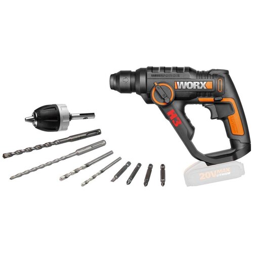 Перфоратор аккумуляторный Worx WX390.9, без аккумулятора, 20 Вт перфоратор аккумуляторный ставр паг 18 20 без аккумулятора