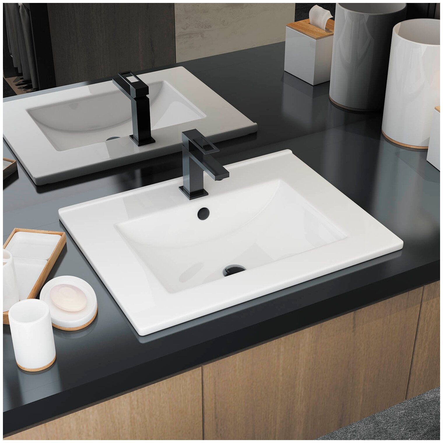Раковина для ванной Sanita-Luxe Quadro 60 F01 Белый (QDR60SLWB01)