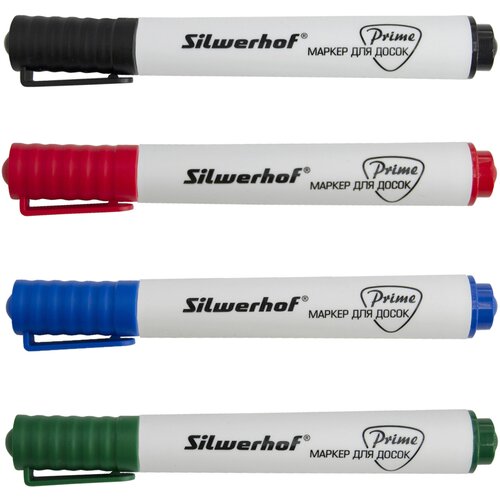 Набор маркеров для досок Silwerhof Prime+ скошенный пиш. наконечник 2-5мм 4цв. пакет с европодвесом набор гелевых ручек silwerhof laconic 026176 00 0 7мм 4цв индив пакет с европодвесом