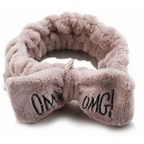 Женская повязка на голову с бантом и надписью светло-коричневый 576₽