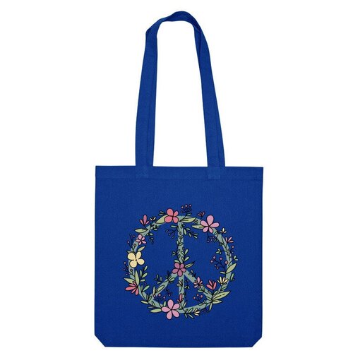Сумка шоппер Us Basic, синий сумка хиппи знак мира цветочный пастельный пацифик бежевый