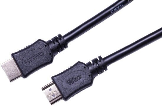 Кабель HDMI Wize C-HM-HM-1M, v.2.0, 19M/19M, 4K/60 Hz 4:4:4, Ethernet, позол. разъемы, экран, черный, 1м