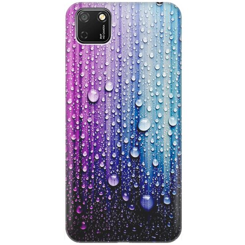 фото Ультратонкий силиконовый чехол-накладка для huawei y5p / honor 9s с принтом "капли на голубом" gosso