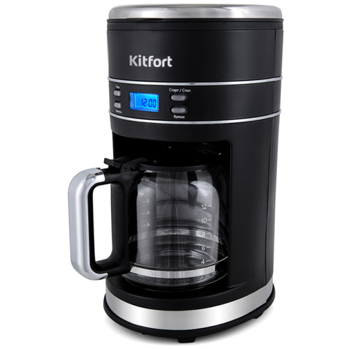Капельная кофеварка Kitfort, таймер отложенного старта, автоотключение после приготовления напитка, 1000Вт