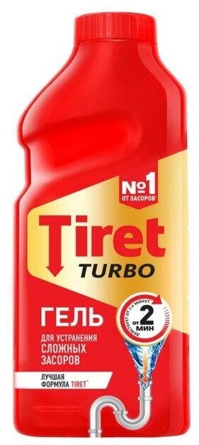 Гель для устранения сложных засоров Tiret Turbo, 500 мл