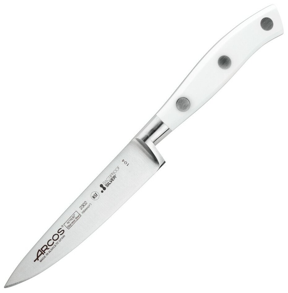 Нож для чистки Riviera Blanca, длина лезвия 10 см, нержавеющая сталь Nitrum, Arcos, Испания, 230224W