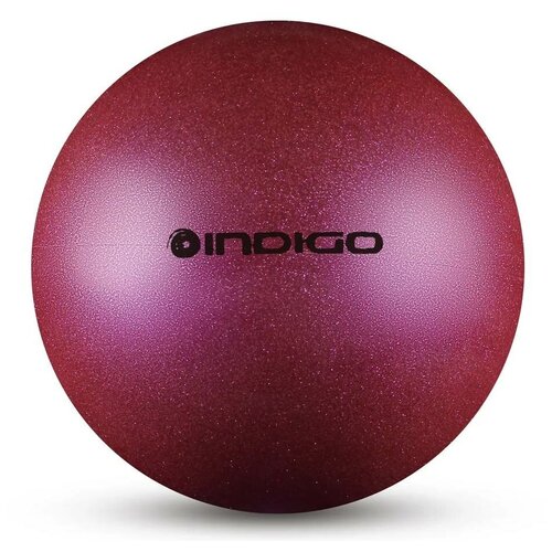 Мяч для художественной гимнастики Indigo IN118, 19 см, фиолетовый с блестками