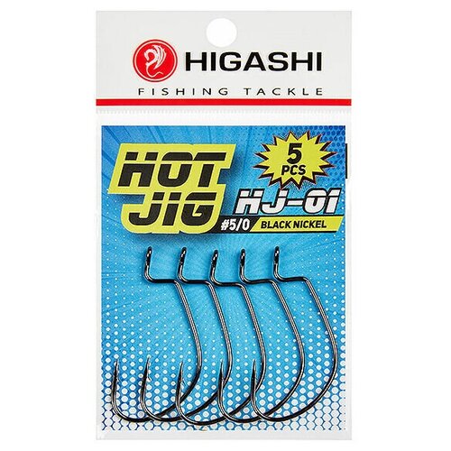 Офсетные крючки HIGASHI Hot Jig HJ-01 #5/0 Black nickel, # 0000679325 higashi крючок офсетный higashi hot jig hj 01 размер 2 0 7шт