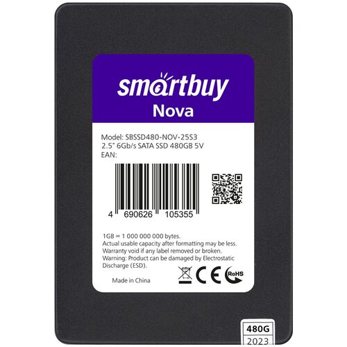 2,5 SSD Smartbuy Nova 480GB TLC SATA3 твердотельный накопитель smartbuy nova 240 гб sata sbssd240 nov 25s3