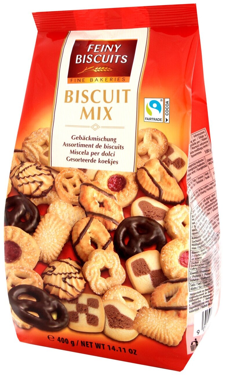 Австрийское печенье ассорти Feiny Biscuits "BISCUIT MIX" 400 г, в качестве подарка, из Финляндии - фотография № 1