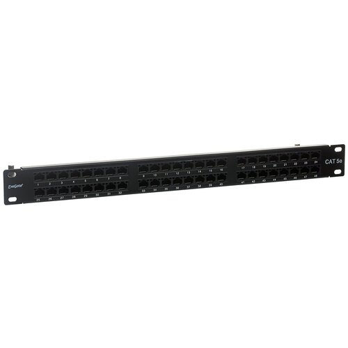 Патч-панель ExeGate EPPHD-UTP-1U-19-48-8P8C-C5e-110D 2 pcs cable management organizer 1u thickened cold steel for 19 network rack cabinet 25 stalls 50port for patch panel elink