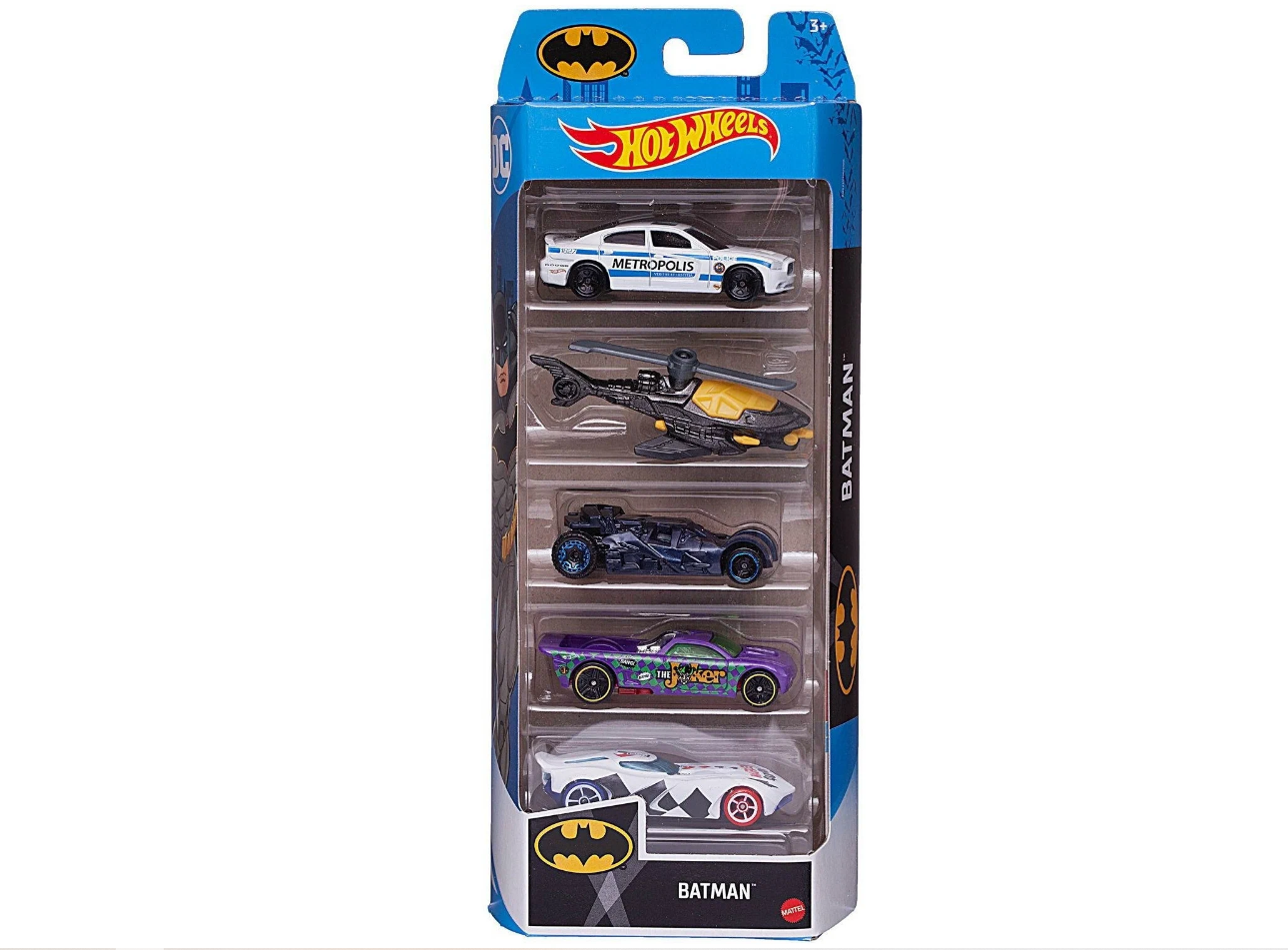 Подарочный набор Hot Wheels из 5 машинок Batman GTN43