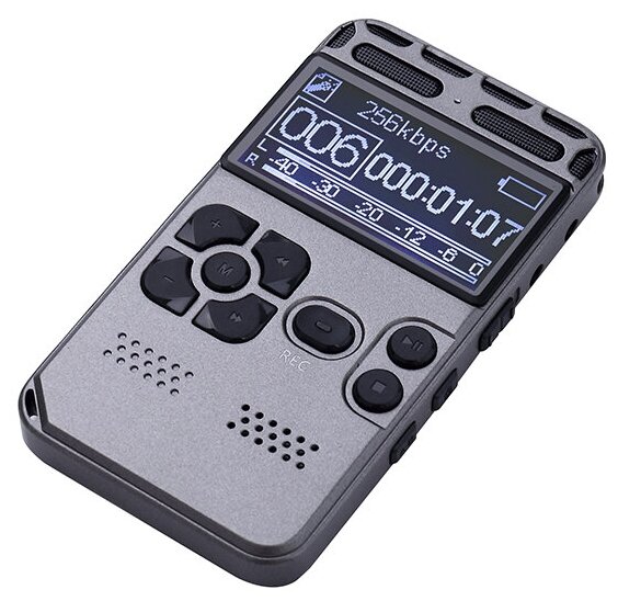Цифровой диктофон с дисплеем RW-097 непрерывно записывает до 32 часов запись по датчику звука