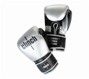 Перчатки боксерские Clinch Punch 2.0 серебристо-черные, 16 ун
