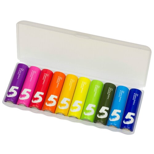 Батарейка ZMI ZMI AA Rainbow 5, в упаковке: 10 шт. батарейка zmi rainbow aa701 типа aaа уп 10 шт цветные