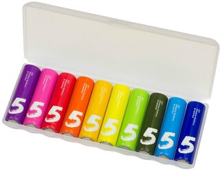 Батарейки алкалиновые ZMI Rainbow типа AA (уп.10 шт.) (AA 501), цветные