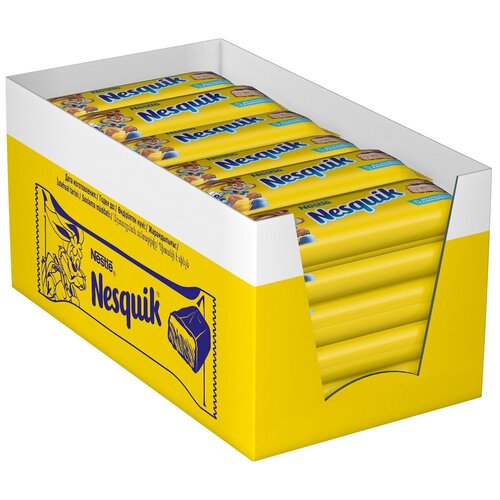 фото Батончик nesquik с какао-нугой, 28 г, коробка, 30 шт. nestlé