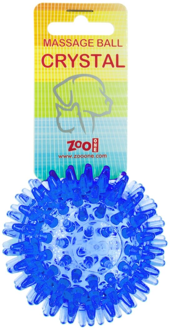 Игрушка для собак ZooOne Crystal мяч массажный 8 см прозрачный, (синий) 580C-5 . - фотография № 2