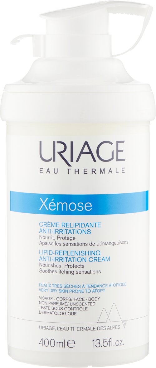 Uriage Крем для лица и тела Xemose Creme Relipidante Anti-Irritations липидовосстанавливающий против раздражений, 400 мл