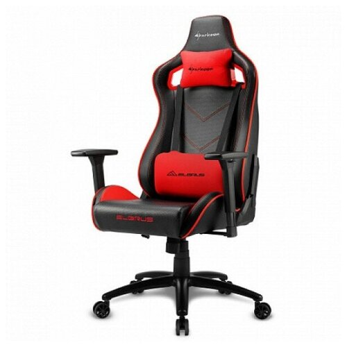 фото Sharkoon elbrus 2 игровое кресло чёрно-красное (синтетическая кожа, регулируемый угол наклона, механизм качания)