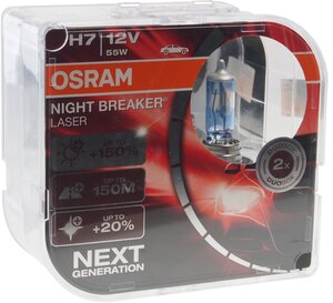 Автомобильная лампа OSRAM H11 Night Breaker Laser +150% (комплект