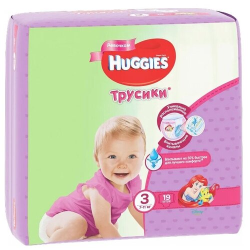 Huggies трусики для девочек 3 (7-11 кг), 19 шт.