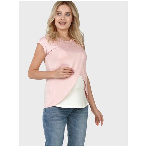 фото Футболка i love mum хельга пудровая для беременных и кормящих (46)