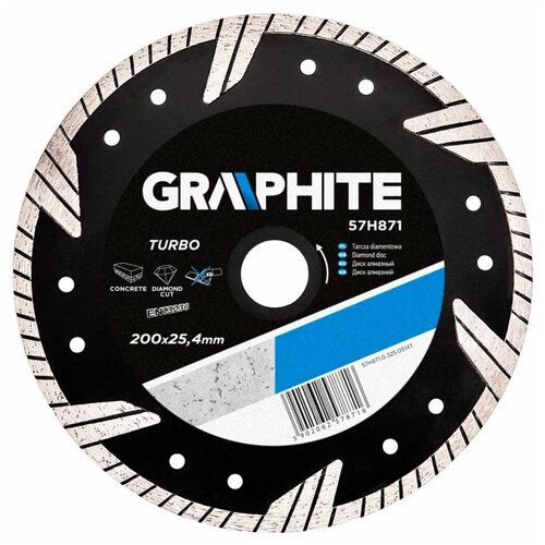 GRAPHITE Диск алмазный 200 x 25.4мм turbo 57H871