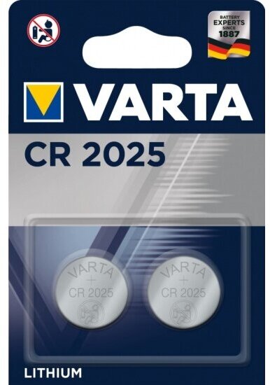 Элемент питания Varta CR2025 Lithium бл 2