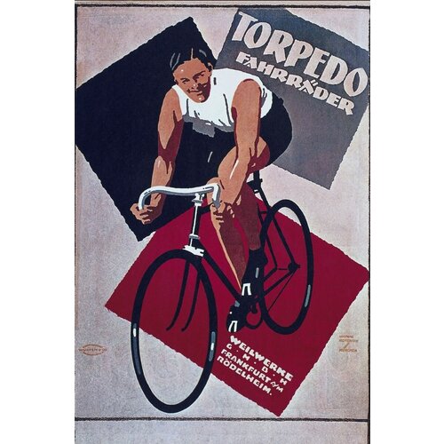 Ретро велосипед постер 20 на 30 см, шнур-подвес в подарок