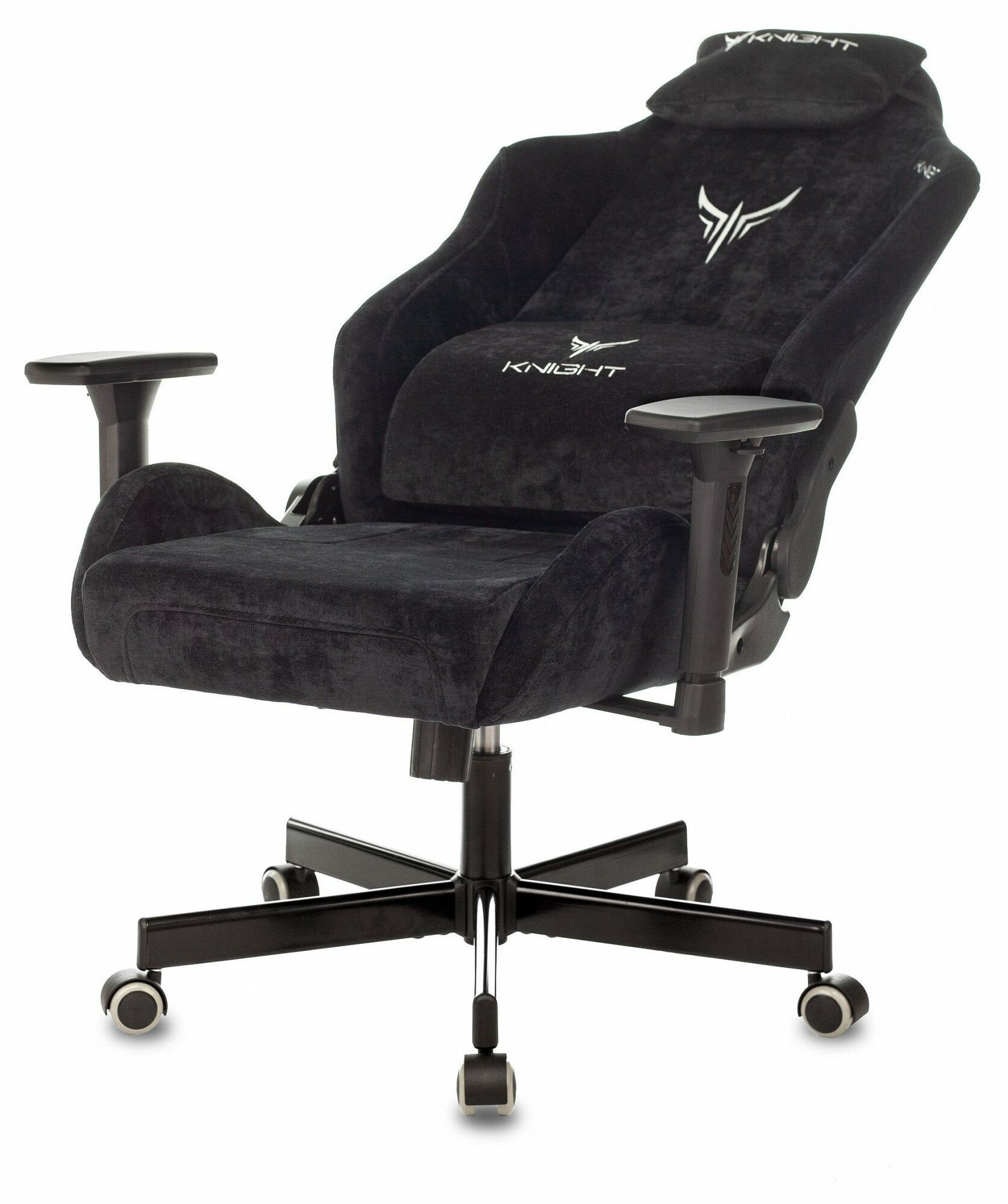 Кресло игровое KNIGHT N1, на колесиках, ткань, черный [knight ] - фото №8