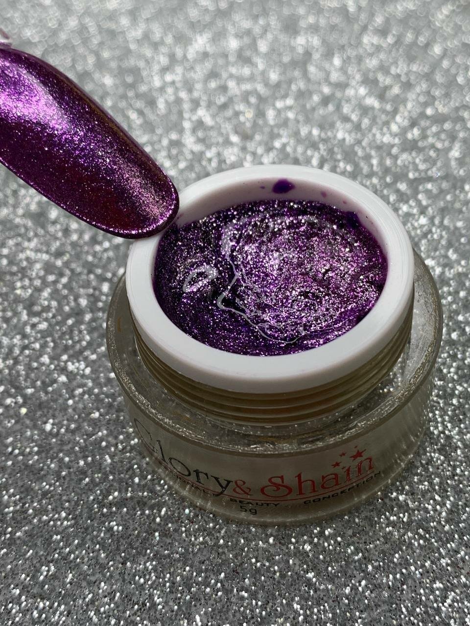 Гель-паста Glitter фиолет для дизайна ногтей 5гр.
