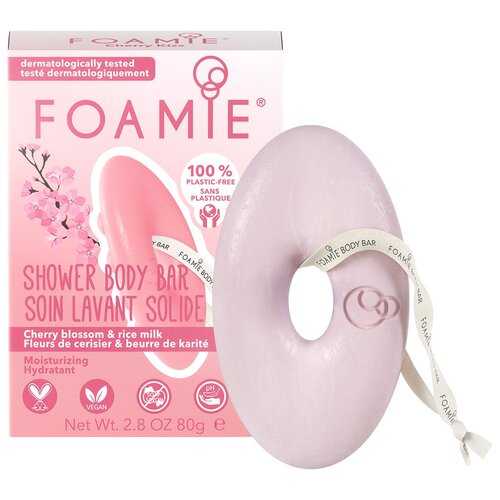 Мыло для тела без мыла Cherry Kiss с ароматом вишни и рисовым молочком Арти Foamie 80 гр