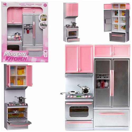 Junfa toys Кухня Modern kitchen (26212P) розовый/серебристый junfa toys кухня modern kitchen 26212p розовый серебристый