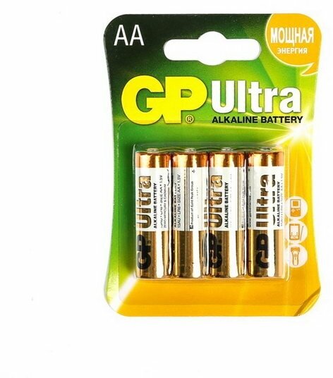 Батарейка алкалиновая Ultra, AA, LR6-4BL, 1.5В, блистер, 4 шт.
