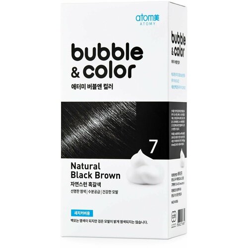 Atomy краска-мусс для волос корейская Bubble&Color 7 натуральный темно-коричневый