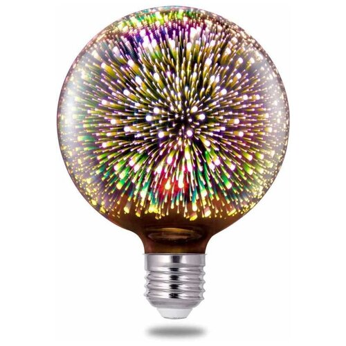 Светодиодная декоративная лампа 3D Фейверк, 4W, RGB, E27, G95
