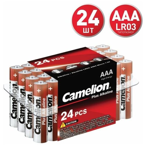 Camelion Батарейка LR03-PB24 батарейки camelion lr03 plus alkaline pb 24 lr03 pb24 1 5в 24 шт в уп 1 уп