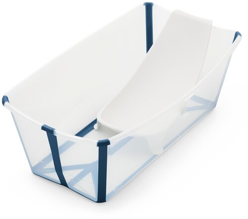 Ванночка Stokke FlexiBath со вставкой, синий, 39 л, 30х24х66 см